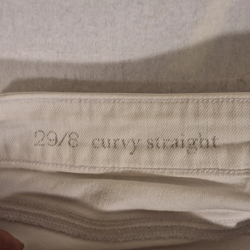 Ann Taylor LOFT Sz 29/8 White Jeans Curvy Fit Straight Leg Stretch